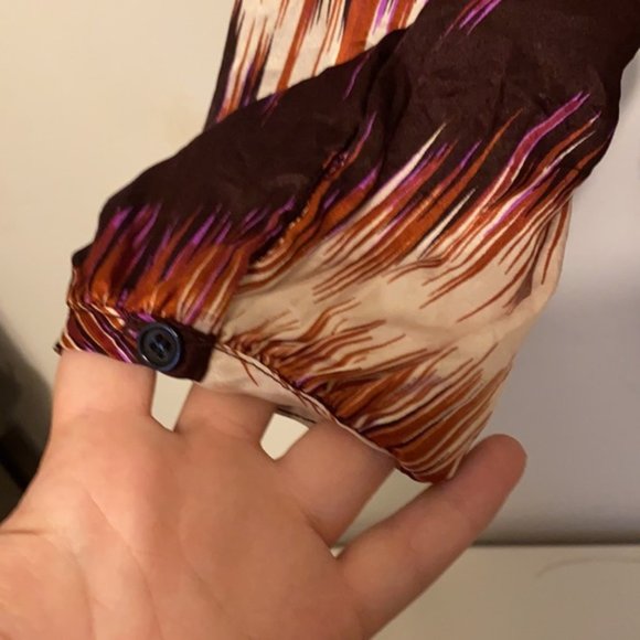 Line & Dot 100% Silk Blouse With Sheer Panels XS - Picture 10 of 14